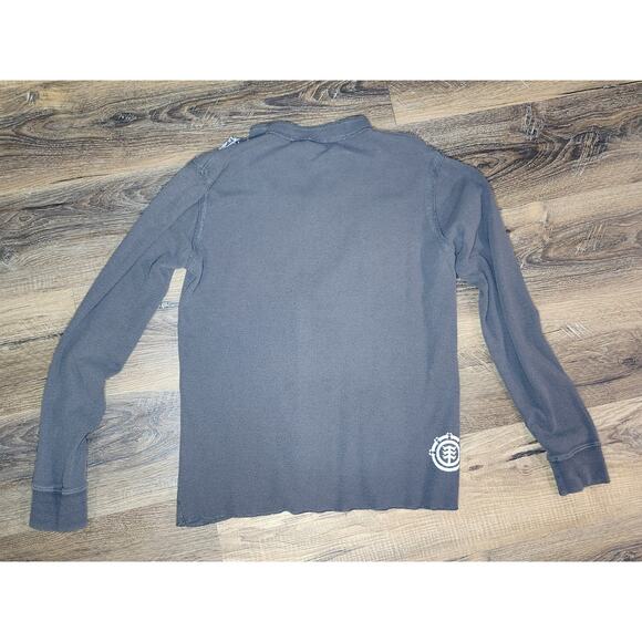 Element Men’s Long Sleeve Henley Shirt Size Medium Gray Graphic Shoulder Skate - Picture 2 of 5